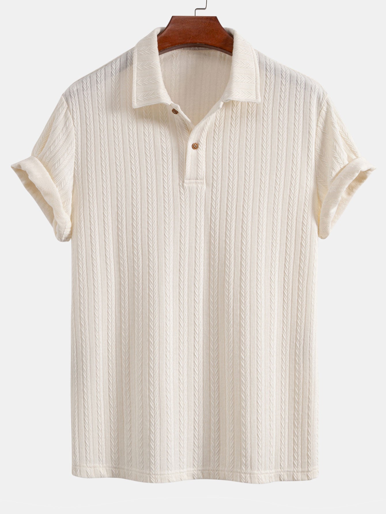 Wheat Ear Jacquard Polo Shirt