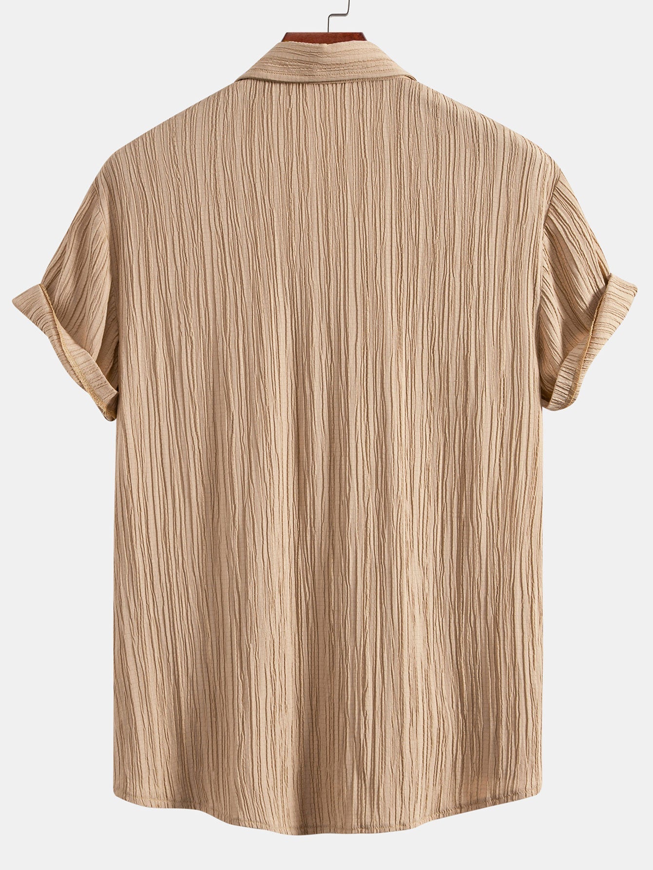 Crinkled Textured Button Up Shirt