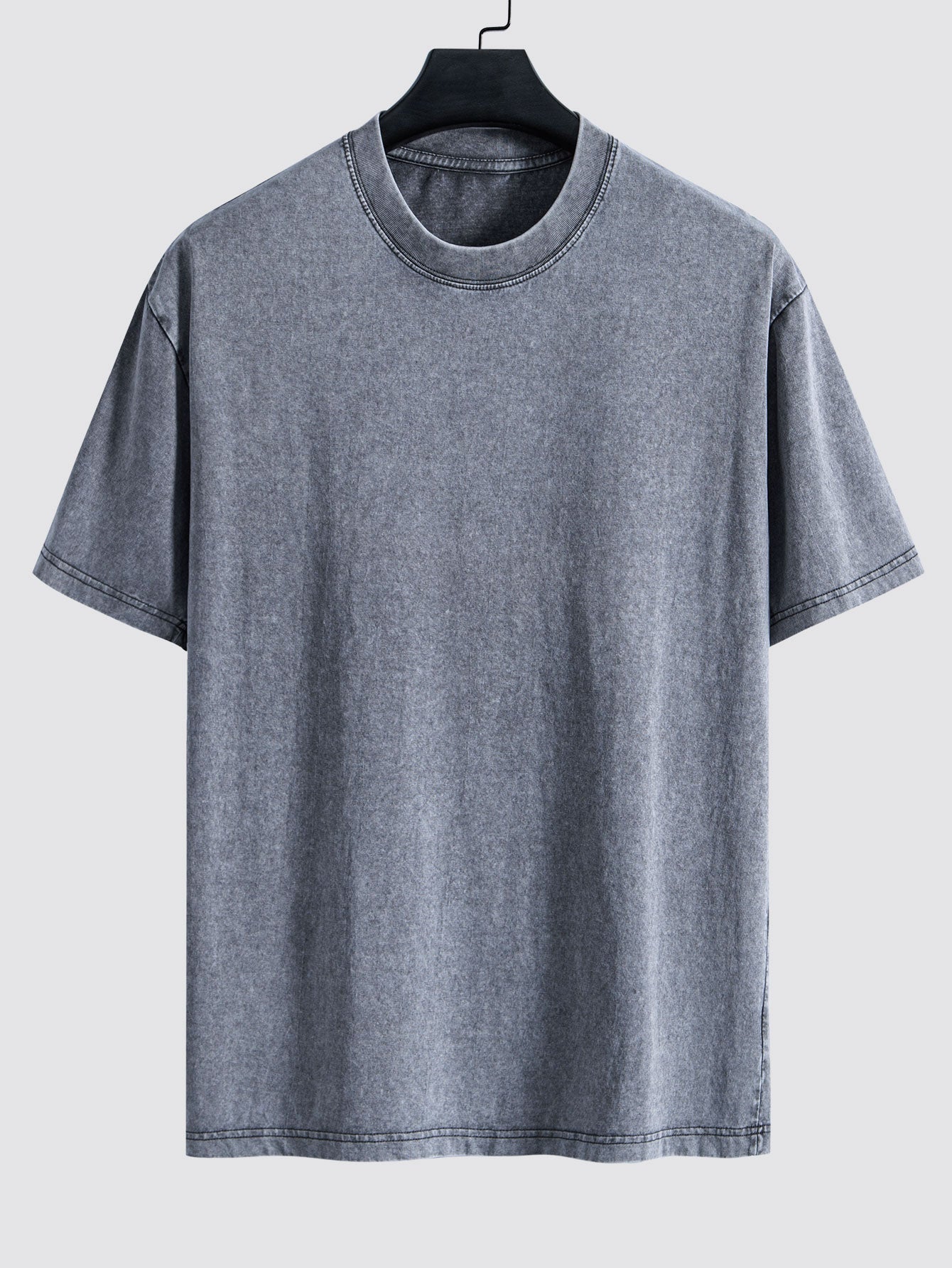 Basic Washed Distressed Drop Shoulder Oversize T-Shirt