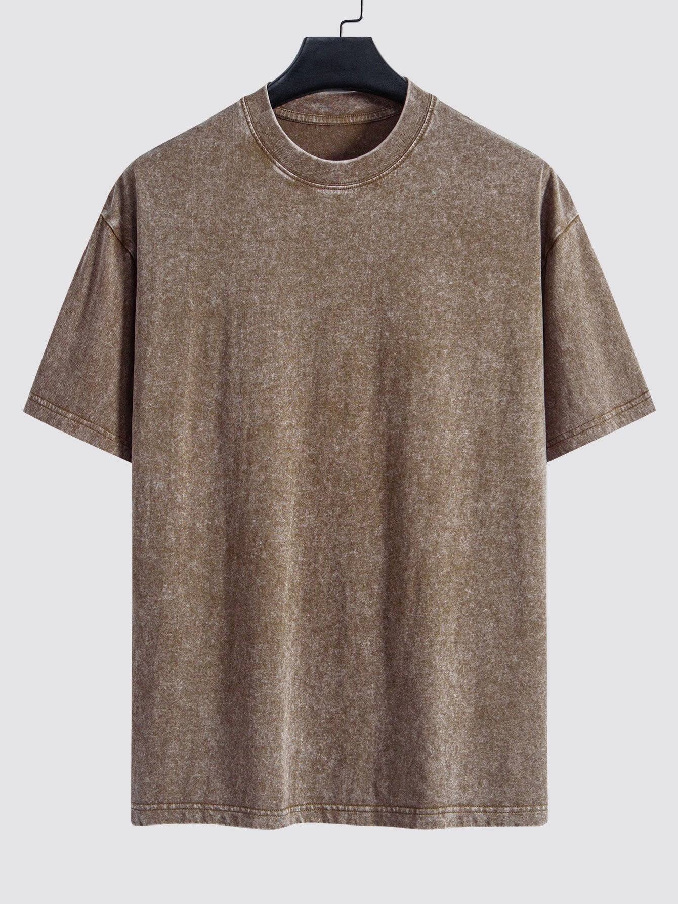 Basic Washed Distressed Drop Shoulder Oversize T-Shirt