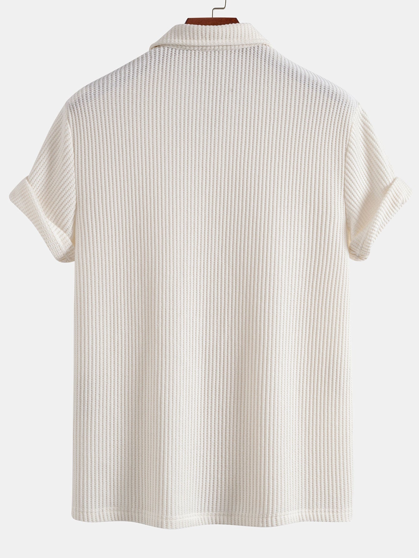 Short Sleeved Waffle V-neck Polo