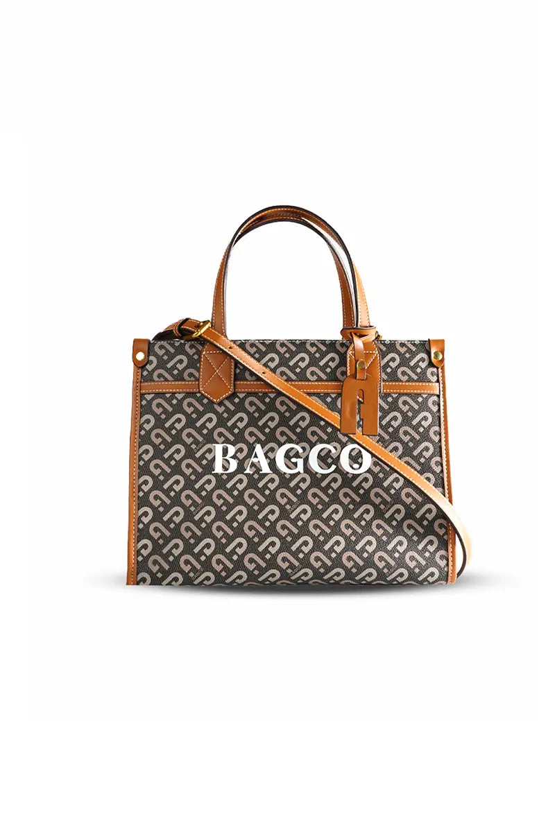 Designer Print Crossbody Tote Handbag