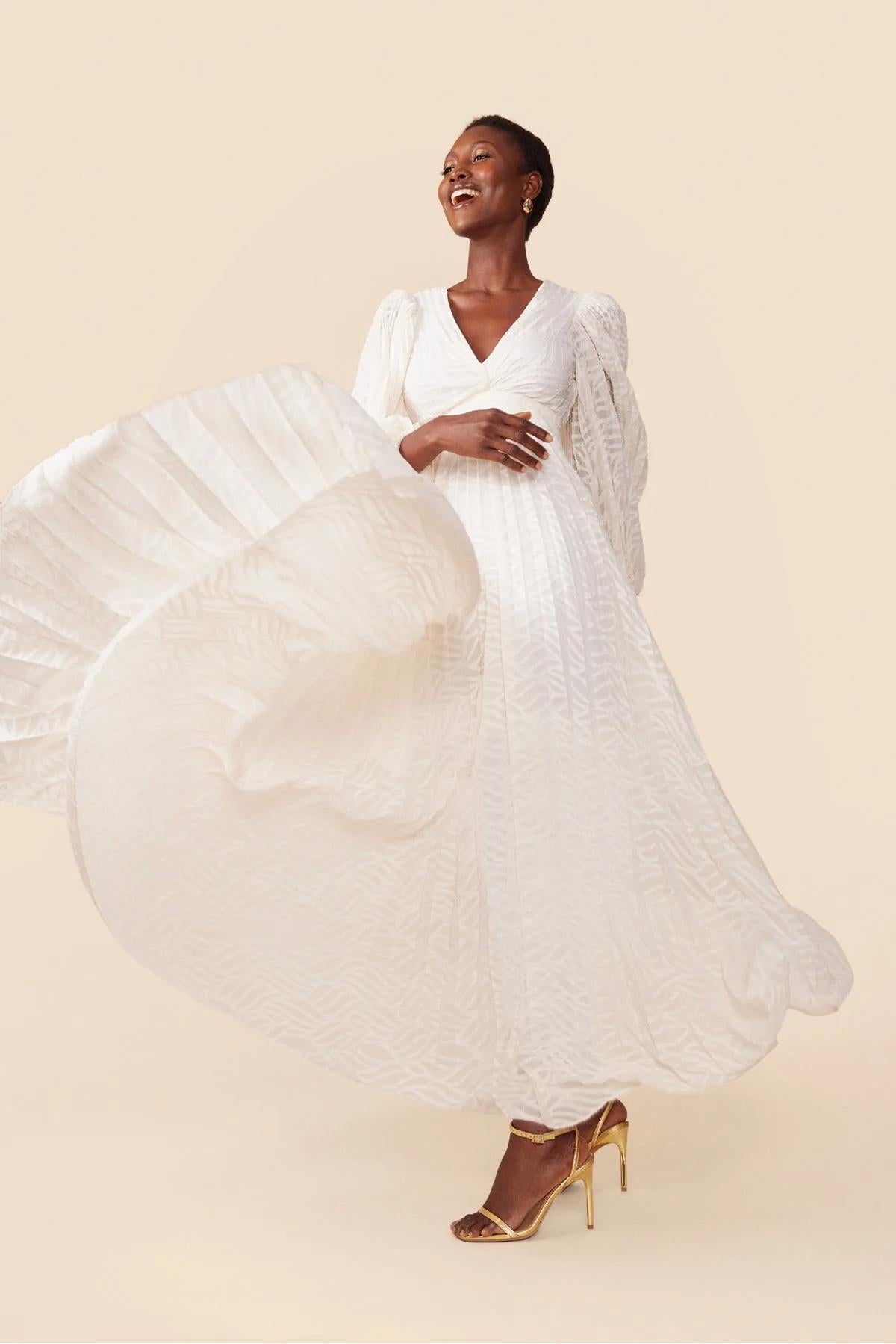 Elyra Cream Maxi Dress