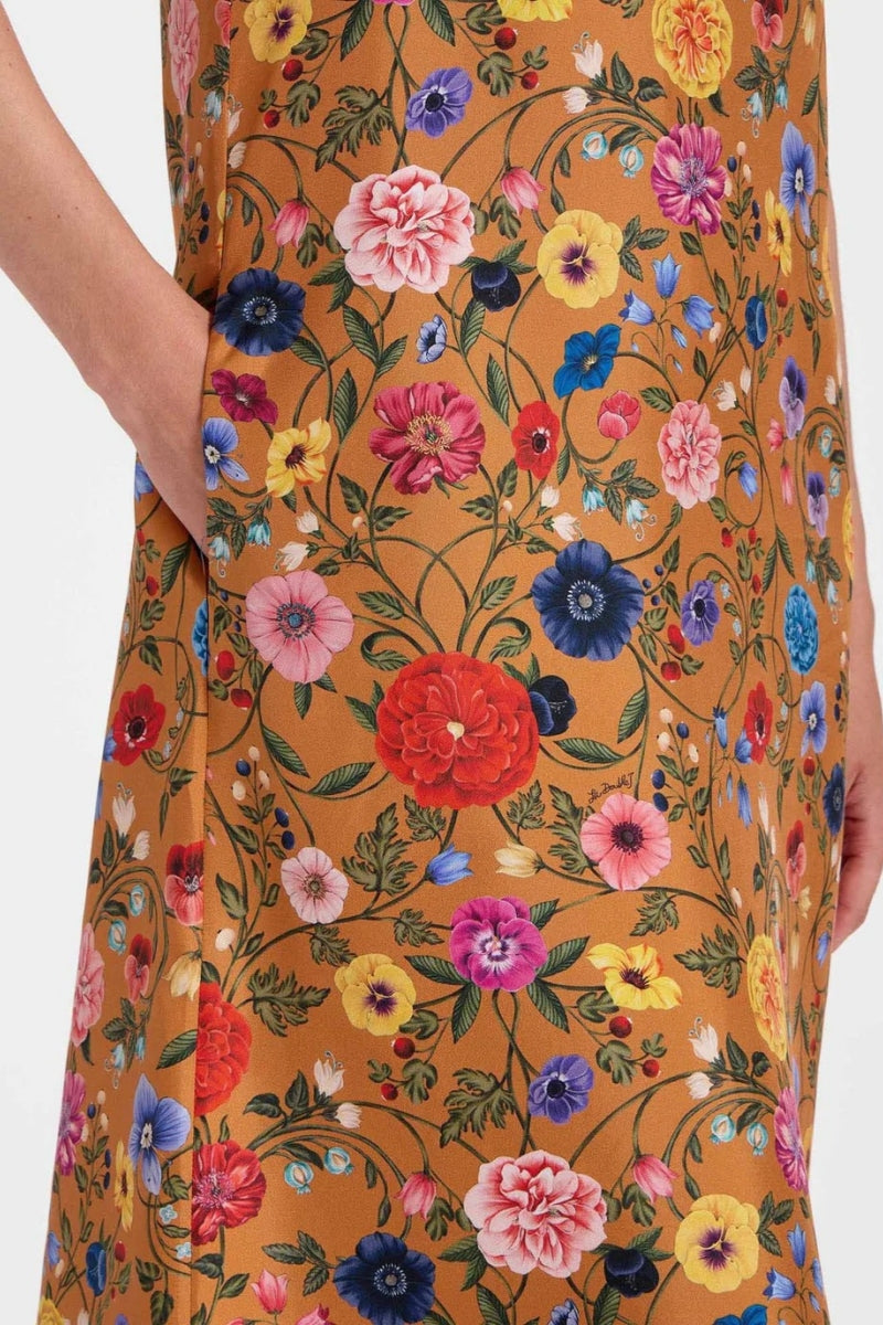 Floral - Printed Feather - Hem Dress