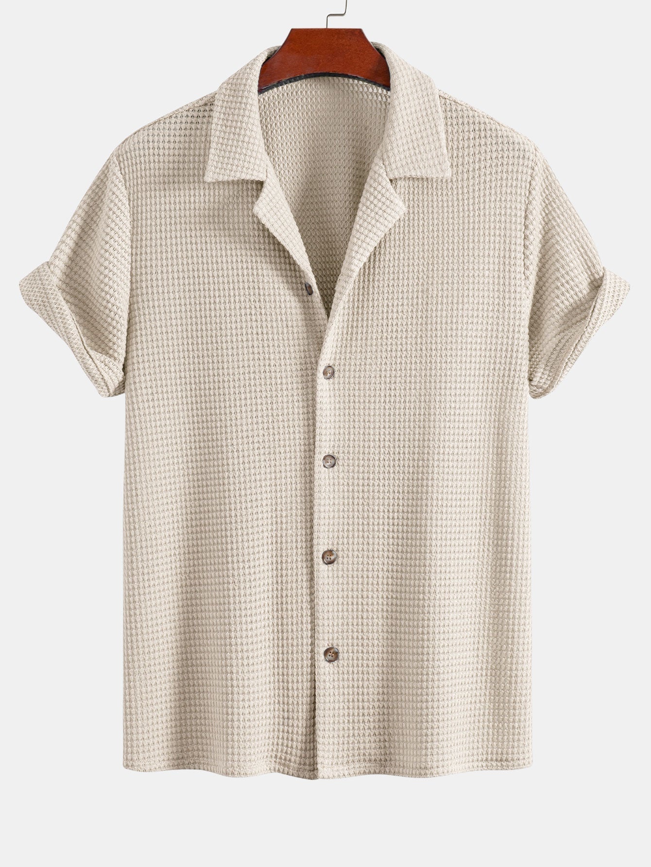 Waffle Textured Cuban Shirt