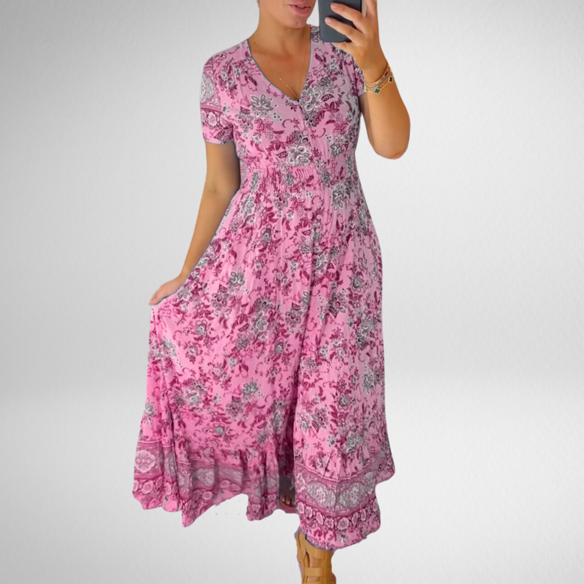 Wibia | Floral Print V-Neck Dress