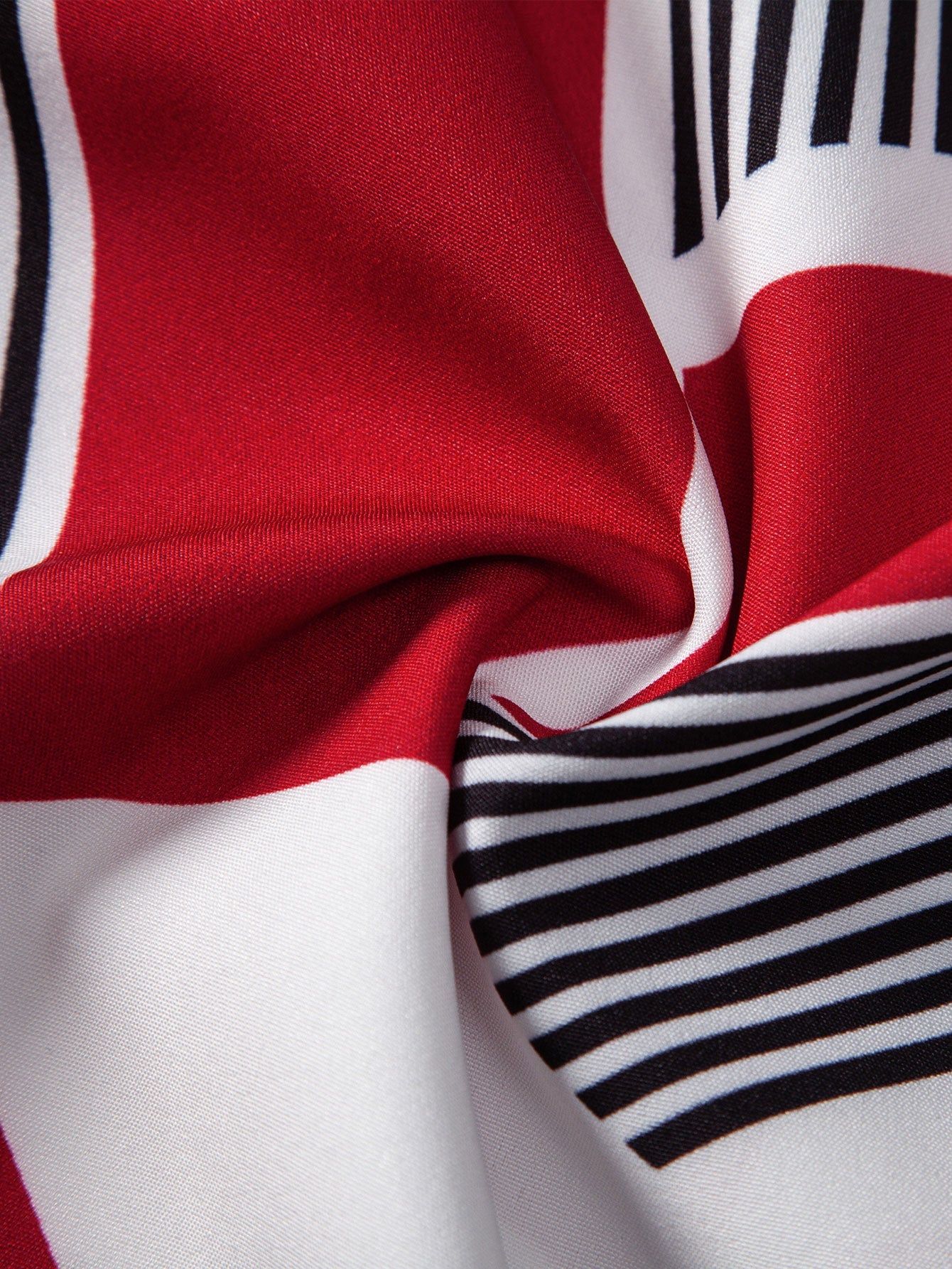 Color Block Geometry Print Button Up Shirt