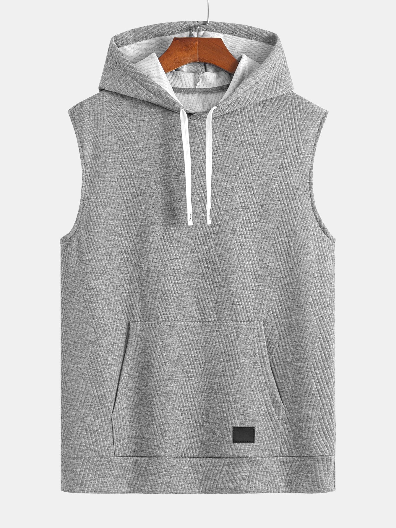 Striped Jacquard Sleeveless Hooded T-Shirt & Shorts