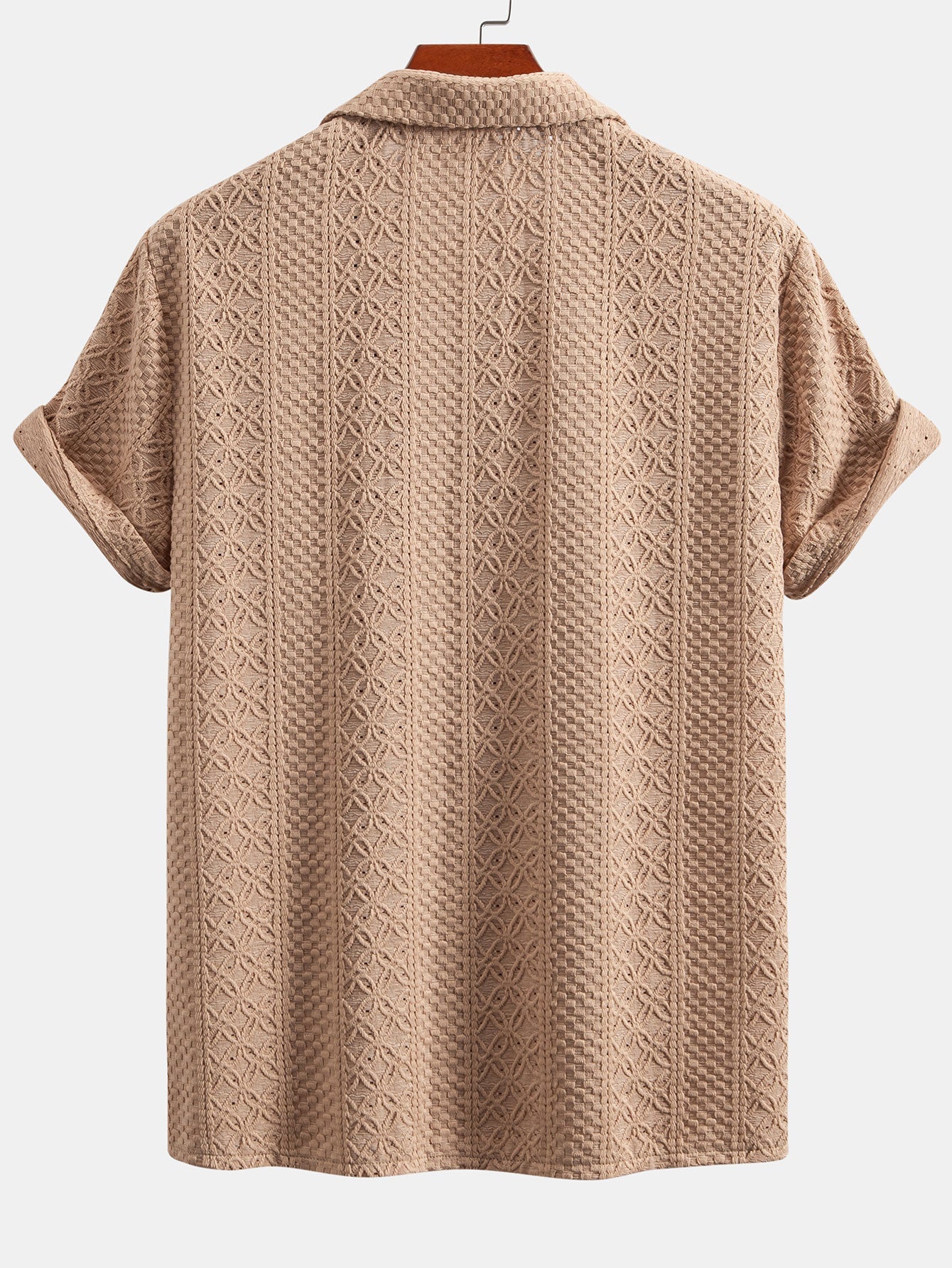 Floral Checkerboard Jacquard Cuban Shirt