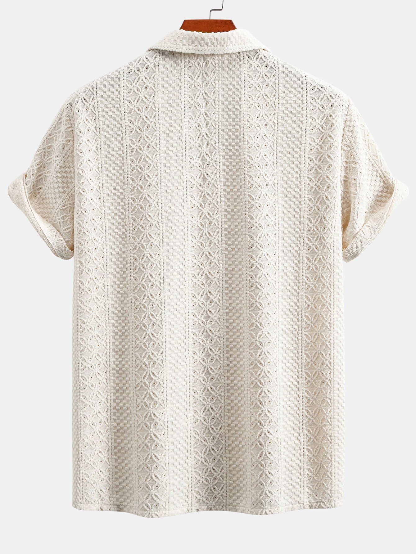 Floral Checkerboard Jacquard Cuban Shirt