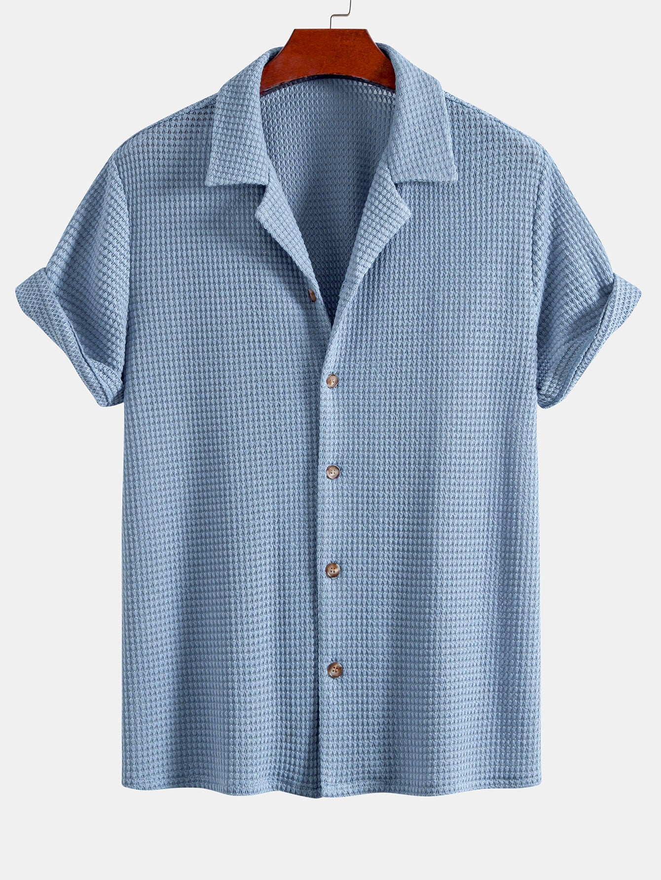 Waffle Textured Cuban Shirt