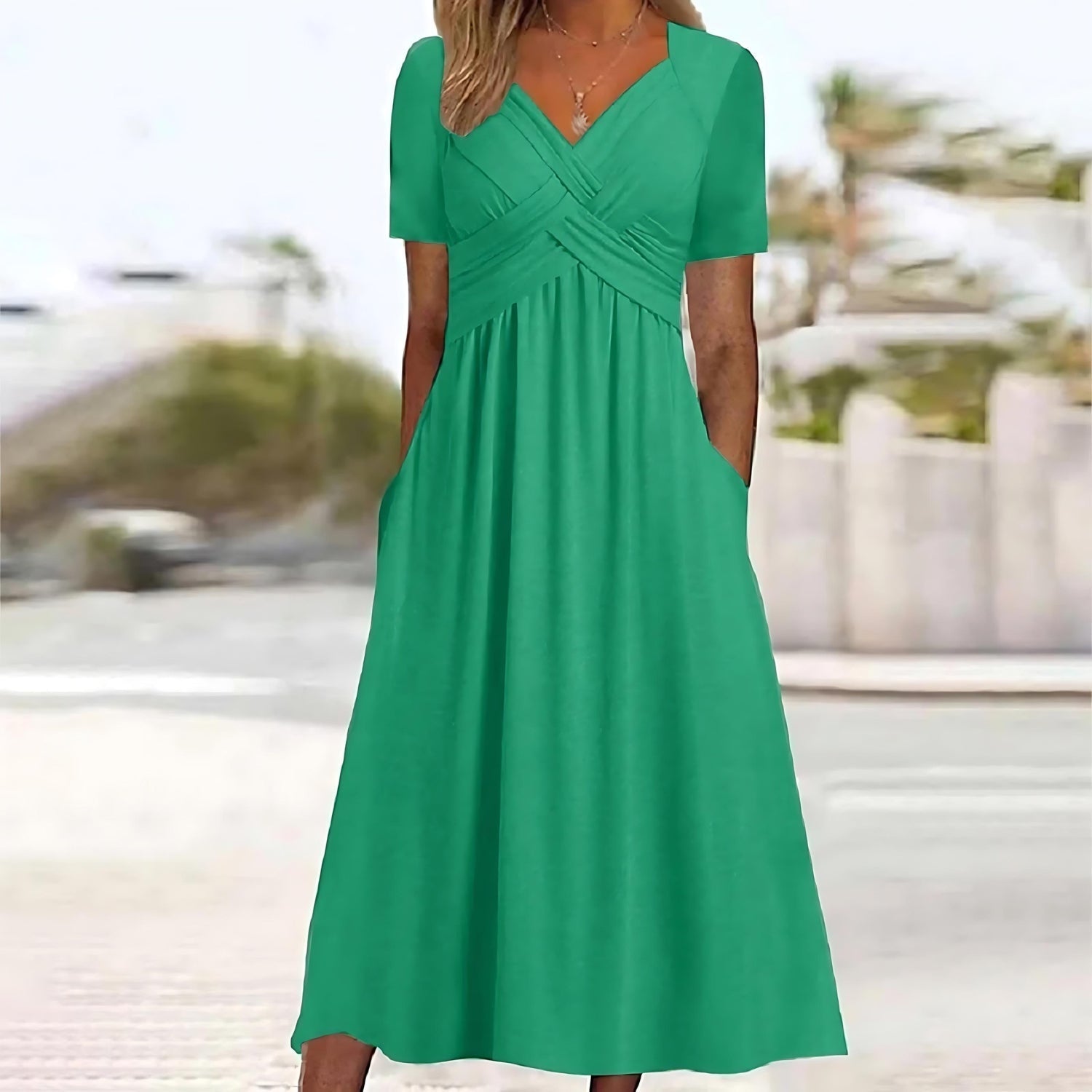 Elyra - Elegant Midi Dress with Tummy Coverage