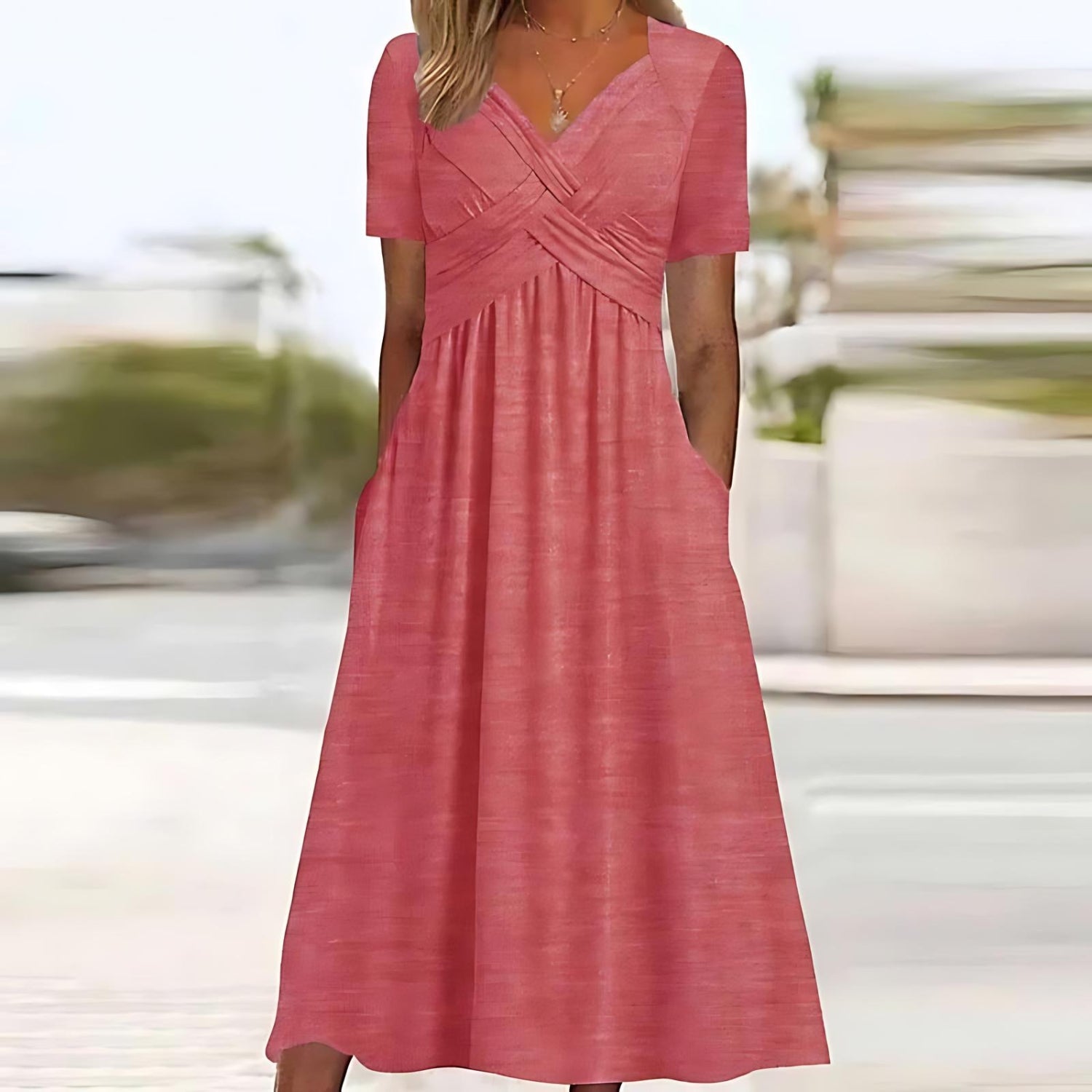 Elyra - Elegant Midi Dress with Tummy Coverage