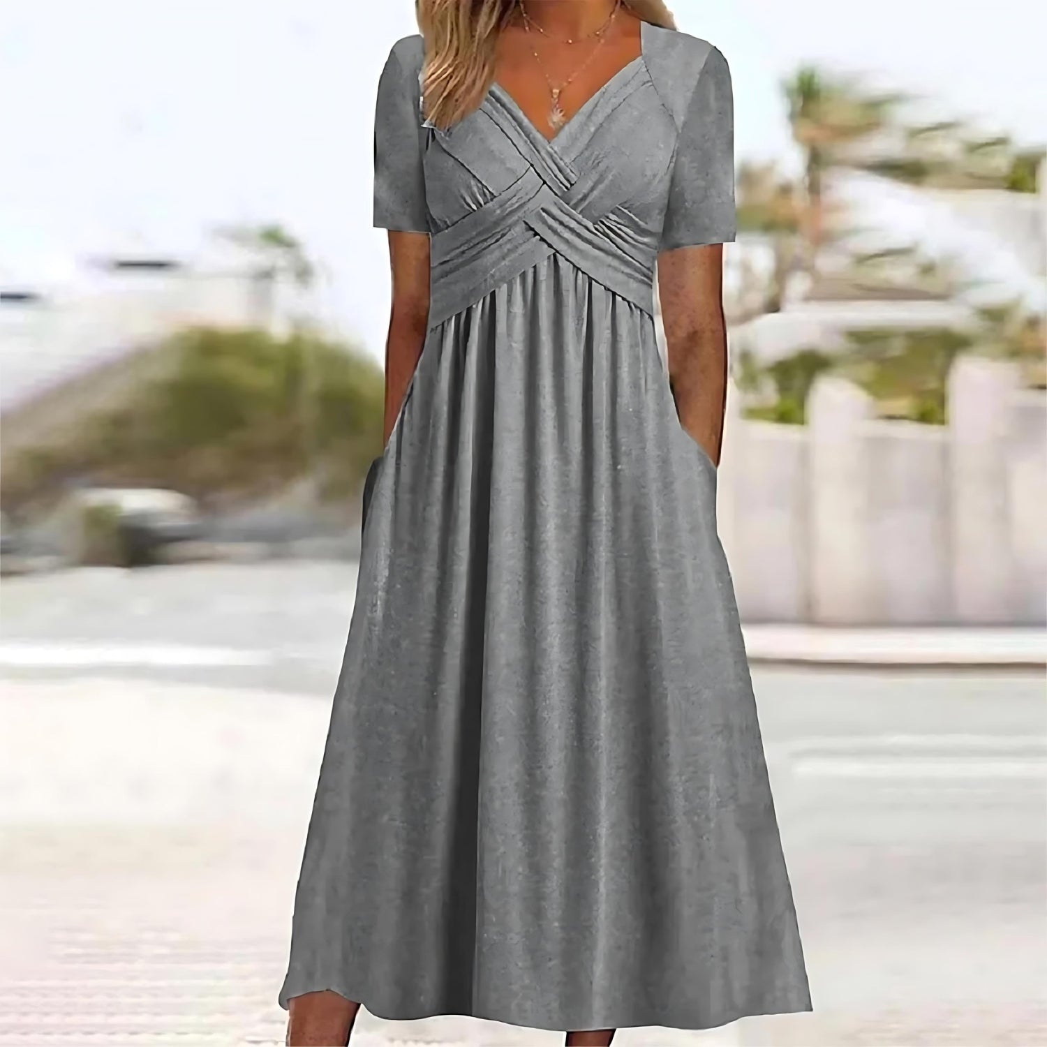 Elyra - Elegant Midi Dress with Tummy Coverage