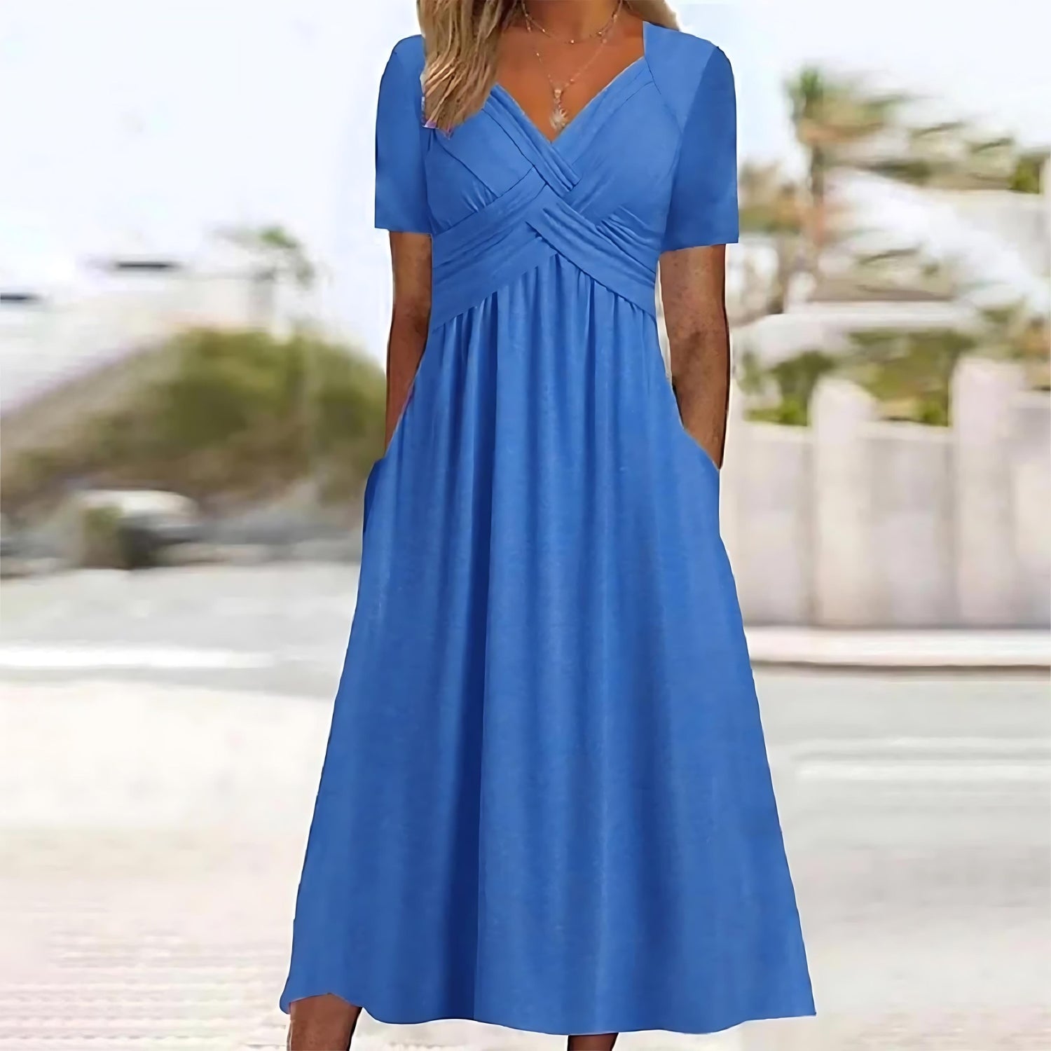 Elyra - Elegant Midi Dress with Tummy Coverage