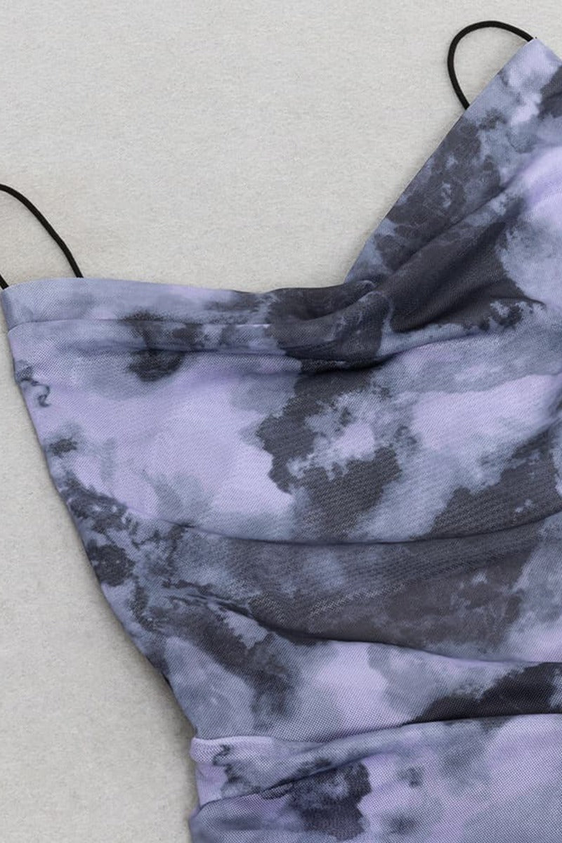 Floral Print Side Slit Dress