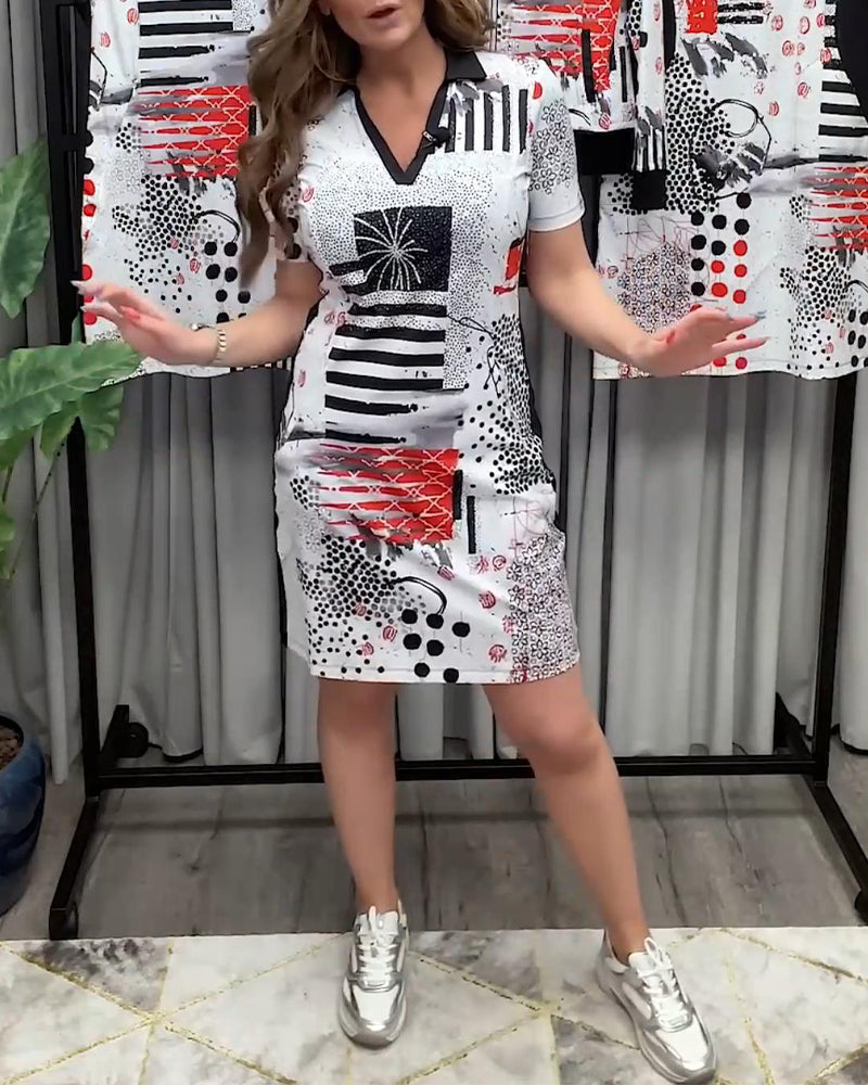 V-Neck Commuter Fashion Dress