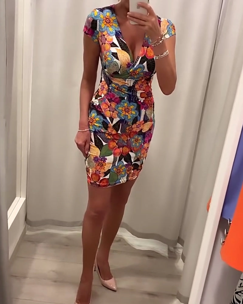 Deep V slim sexy dress