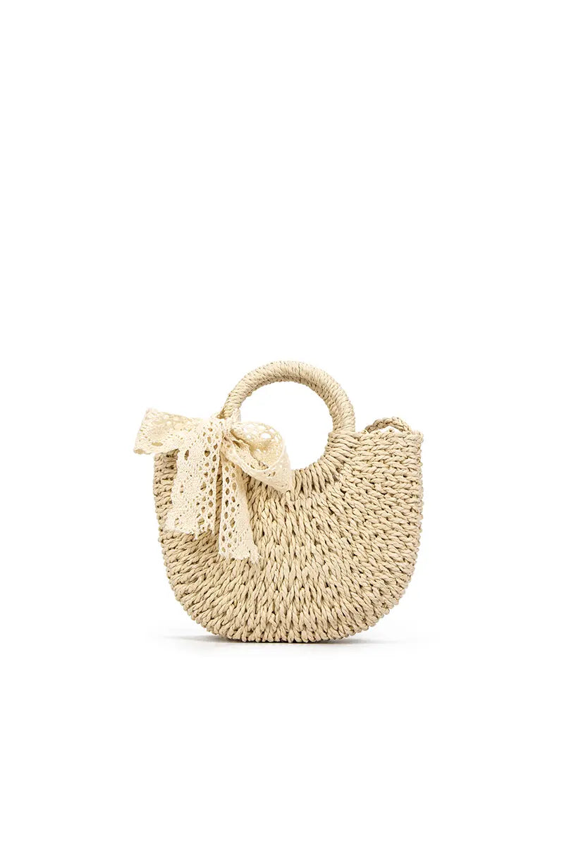 Woven Beach-Style Mini Basket Shoulder Bag