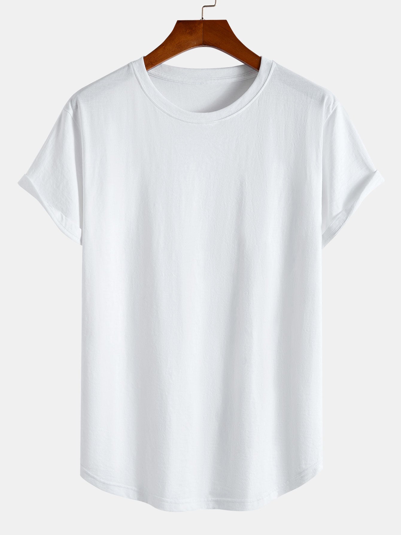 3 Pieces Basic Cotton Arc Hem T-Shirts