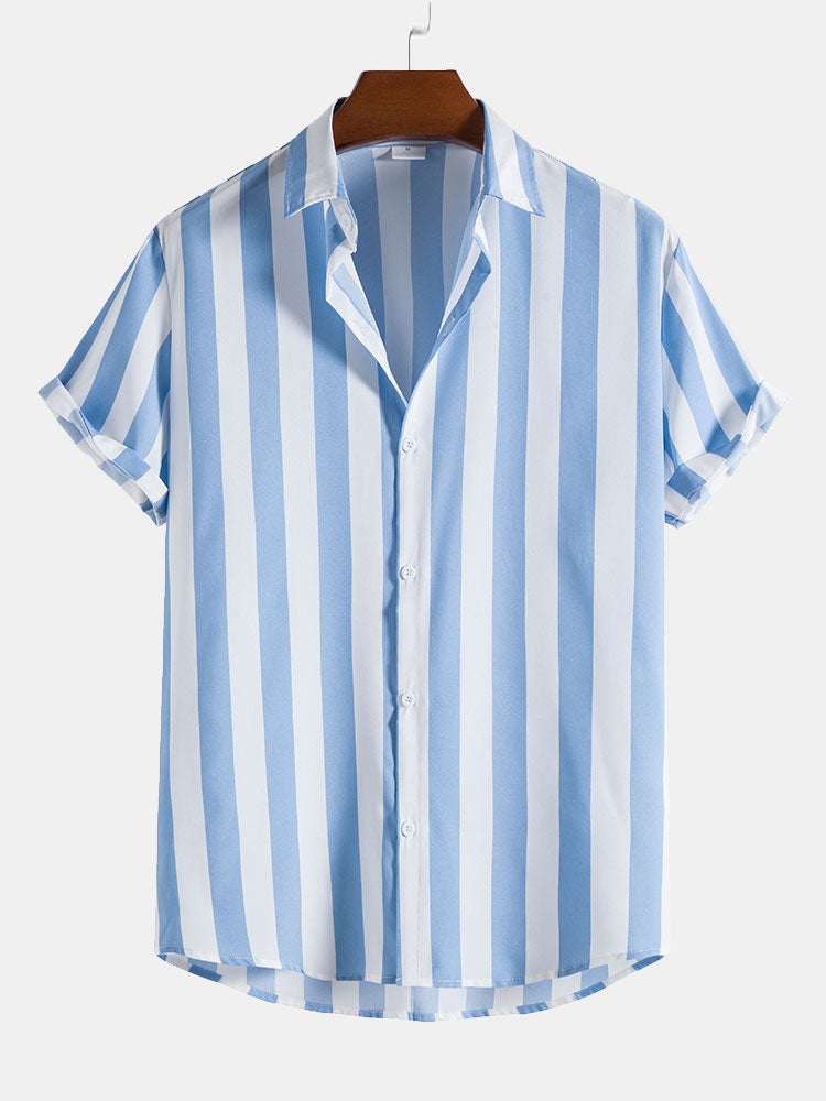 Wide Stripes Stand Shirts