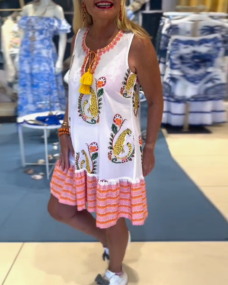 Sexy Printed Sleeveless Dress