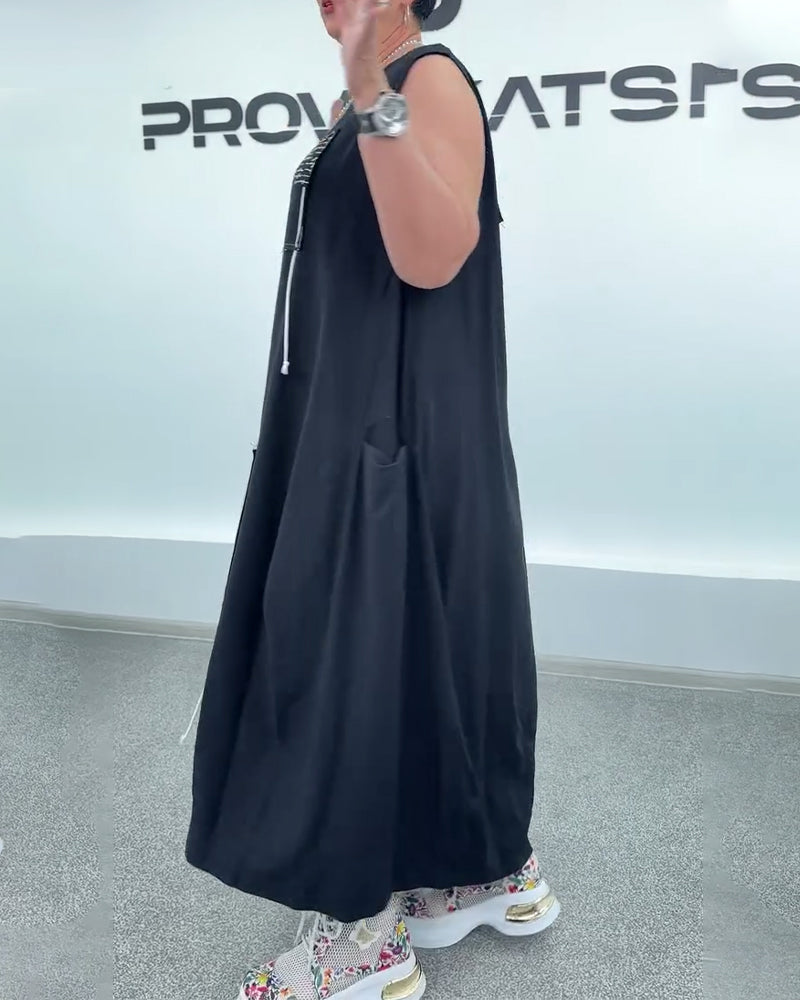 Sleeveless Oversized Letter Print Dress