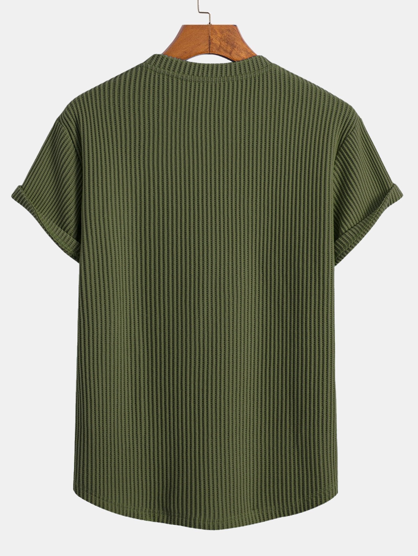 Knitted Waffle Arc Hem T-Shirt