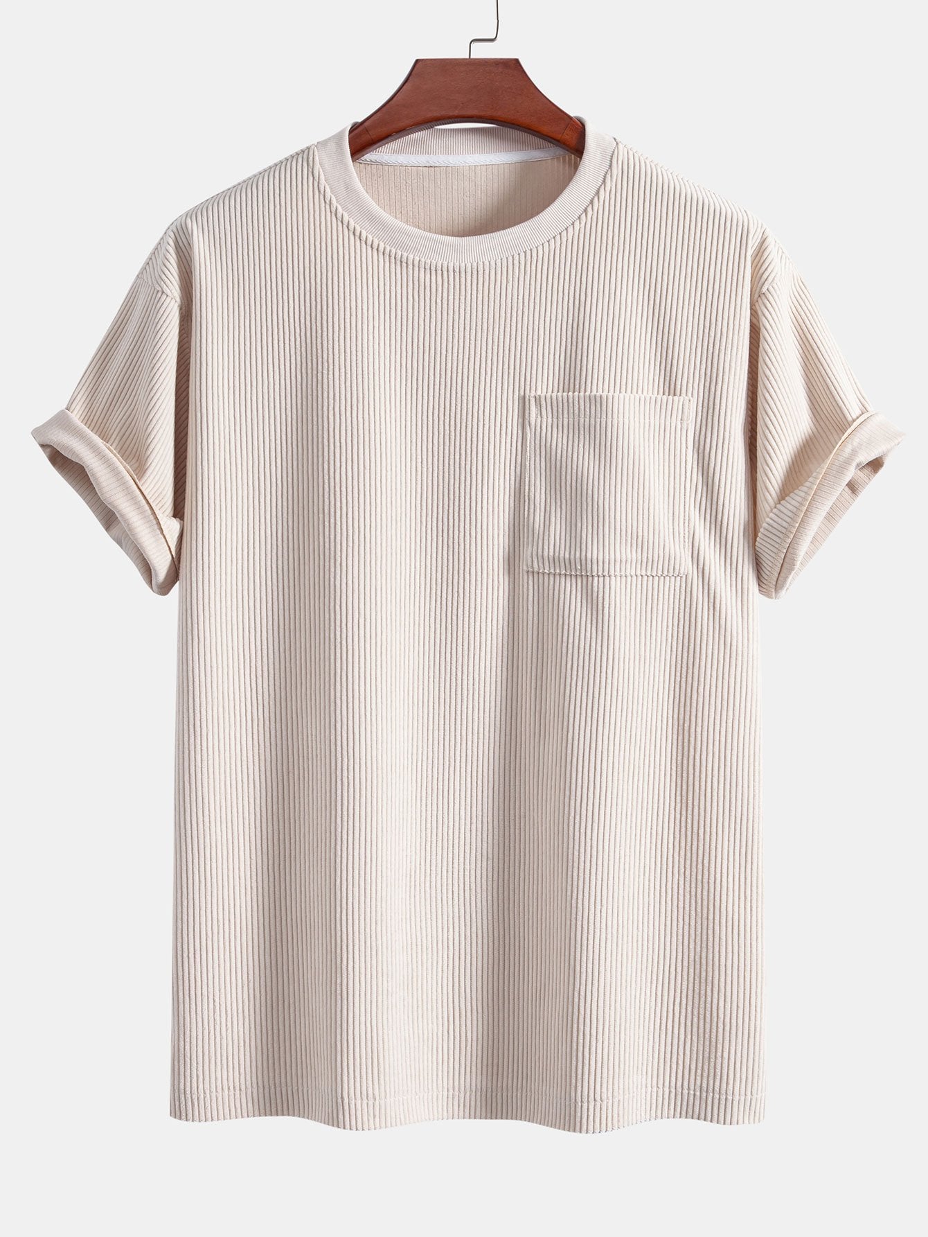 Corduroy Oversize T-Shirt With Pocket