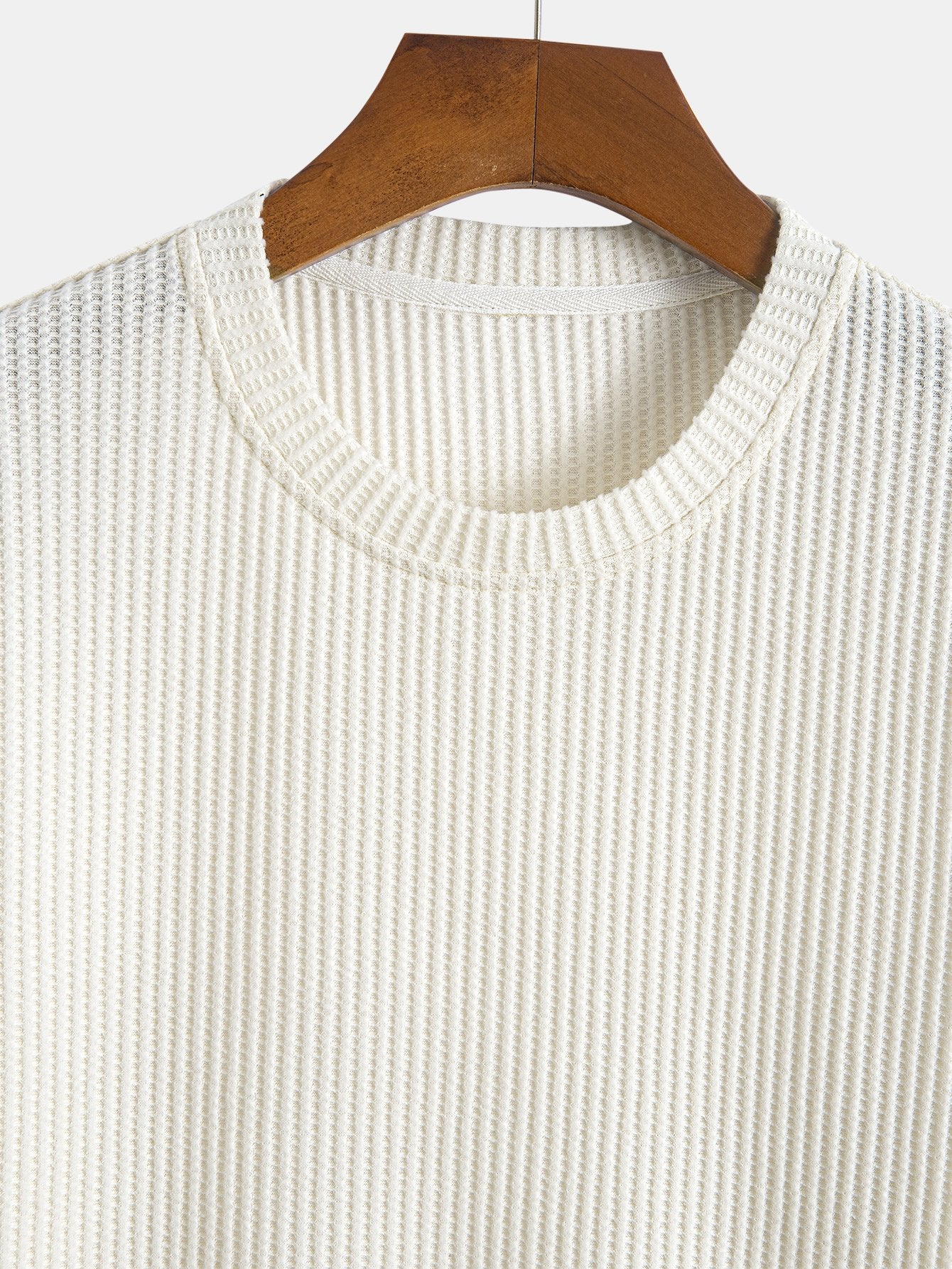 Knitted Waffle Arc Hem T-Shirt