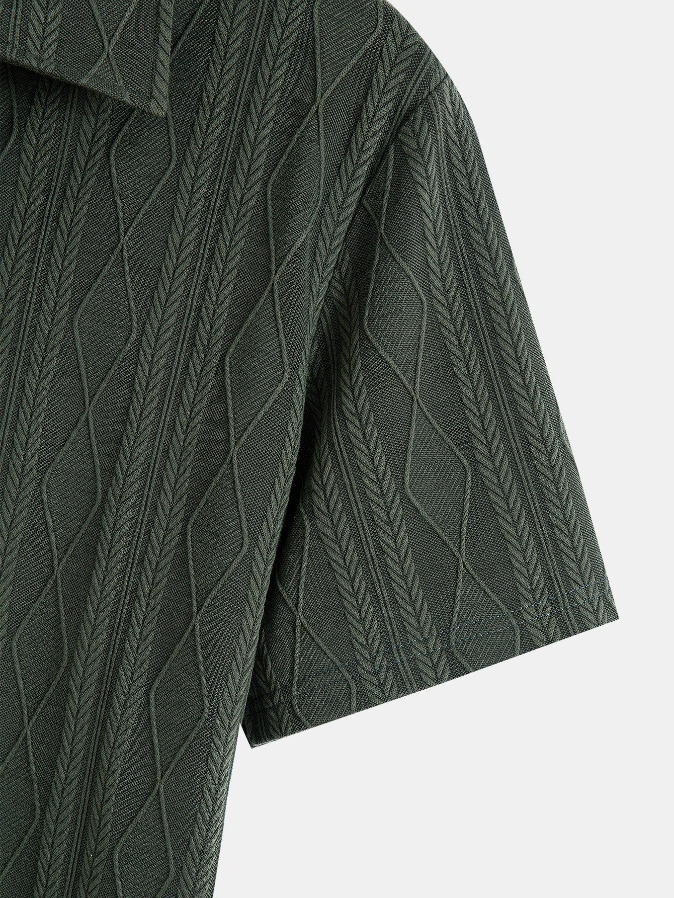 Knitted Geometric Rhombus Jacquard Polo