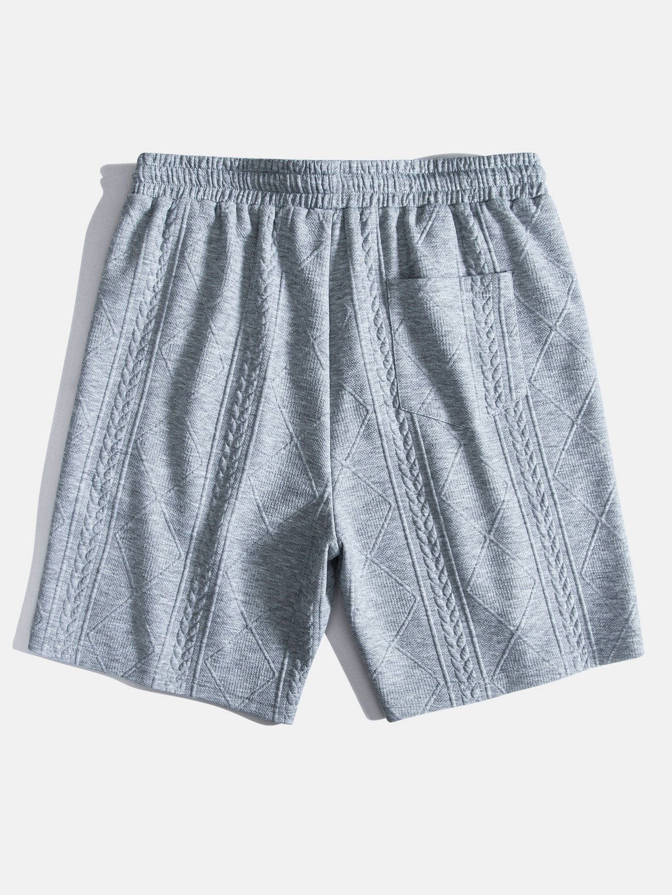 Geometric Jacquard Drawstring Shorts