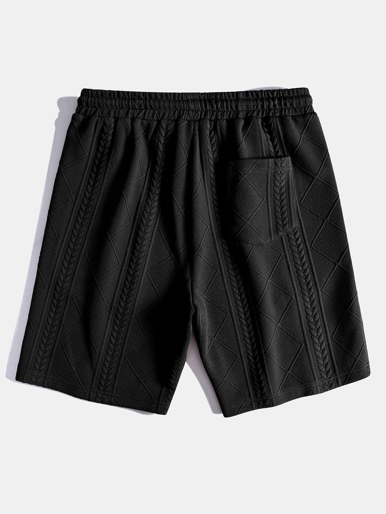 Geometric Jacquard Drawstring Shorts
