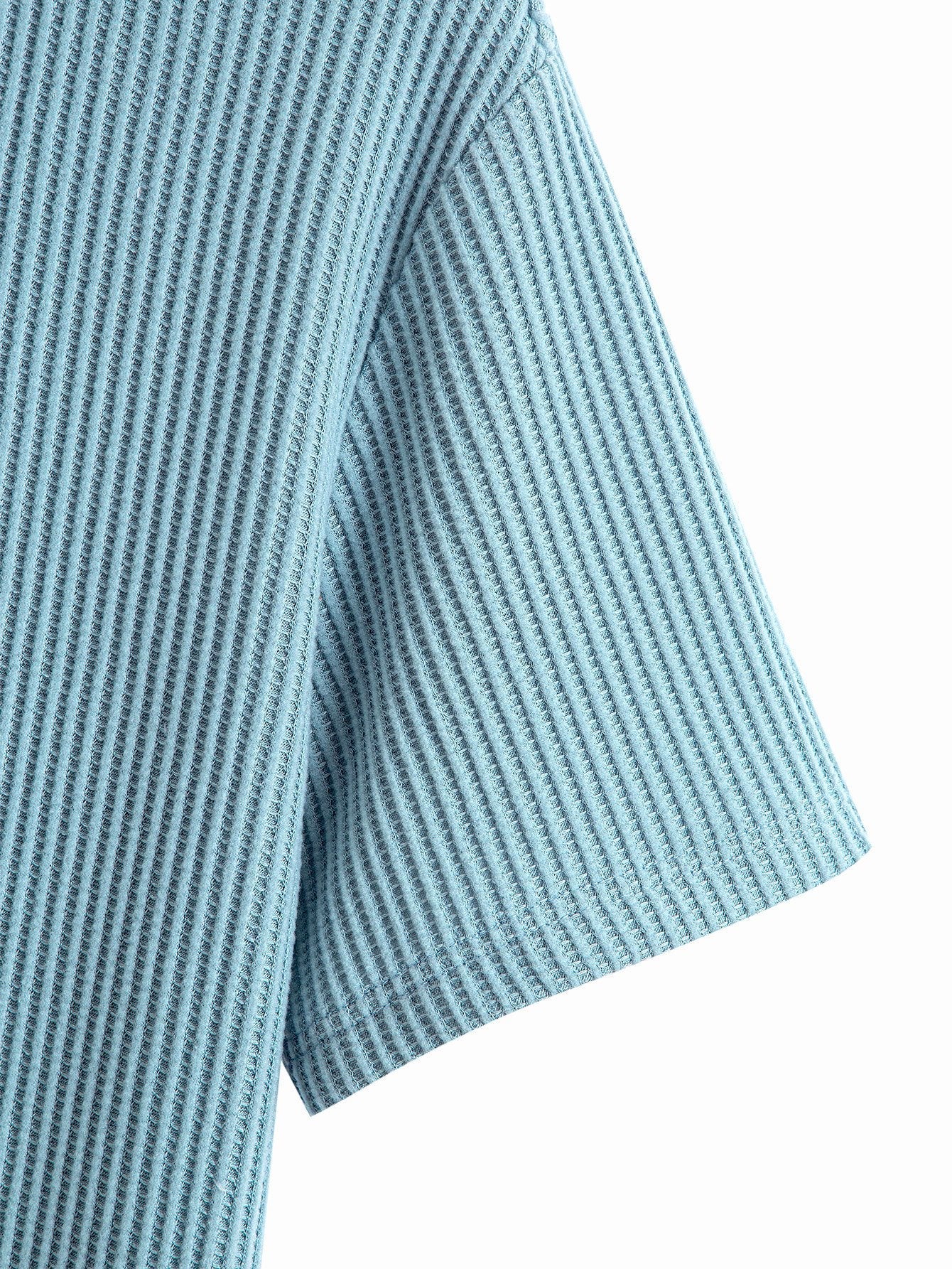 Knitted Waffle Arc Hem T-Shirt