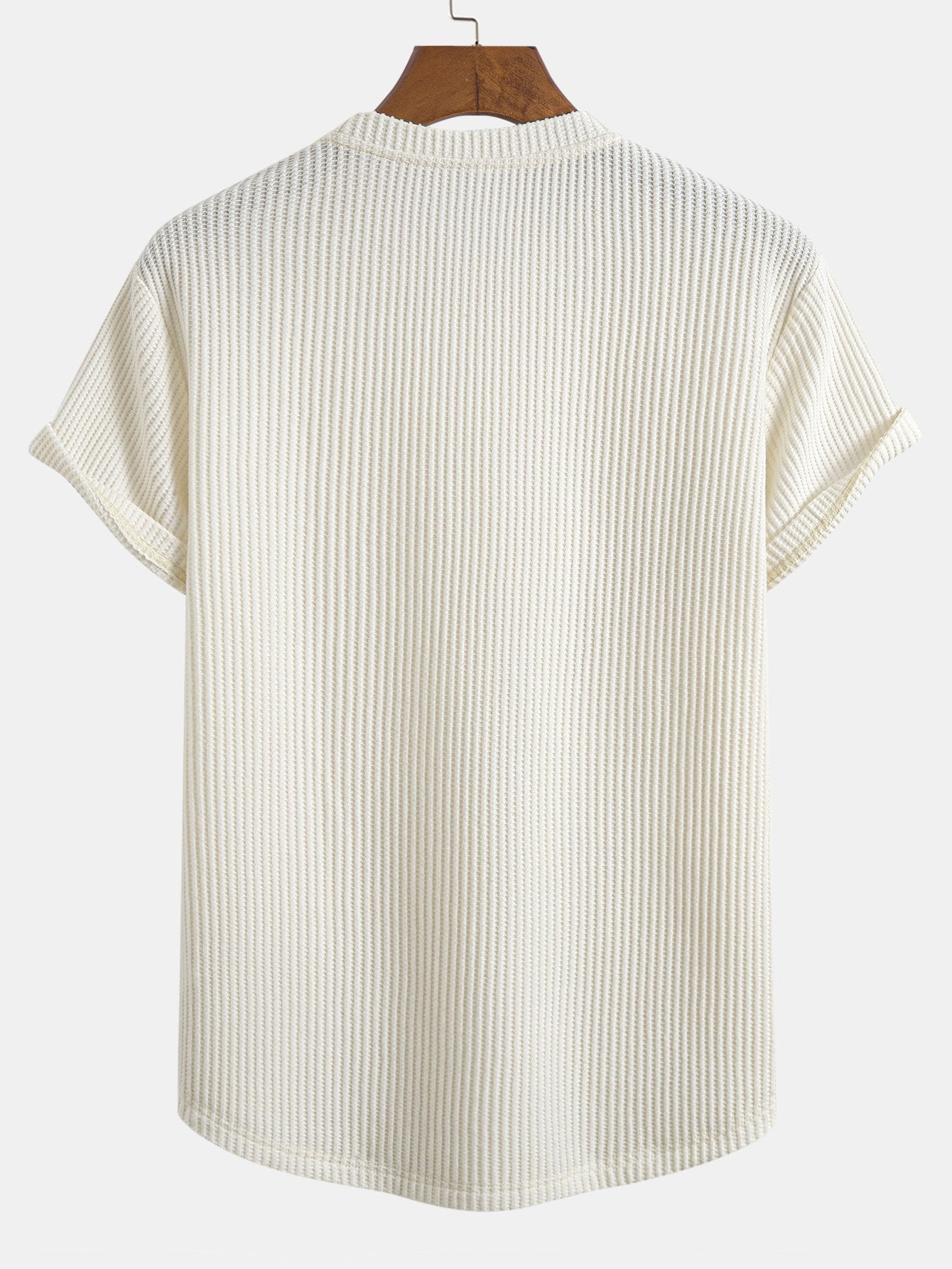 Knitted Waffle Arc Hem T-Shirt