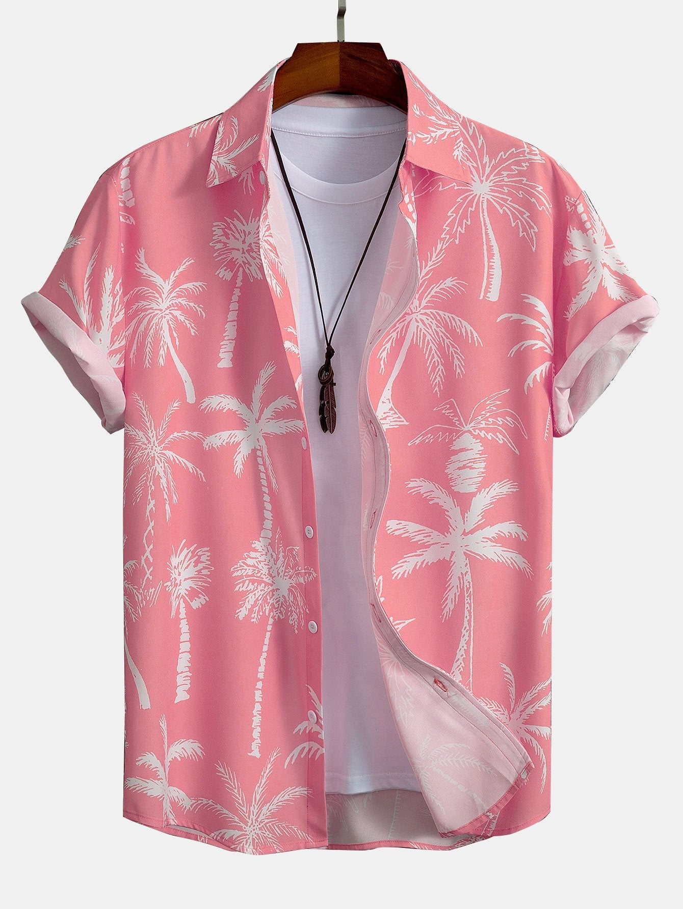 Palm Tree Print Button Up Shirt
