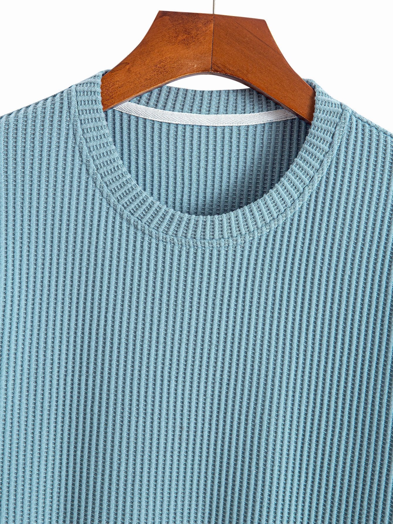 Knitted Waffle Arc Hem T-Shirt