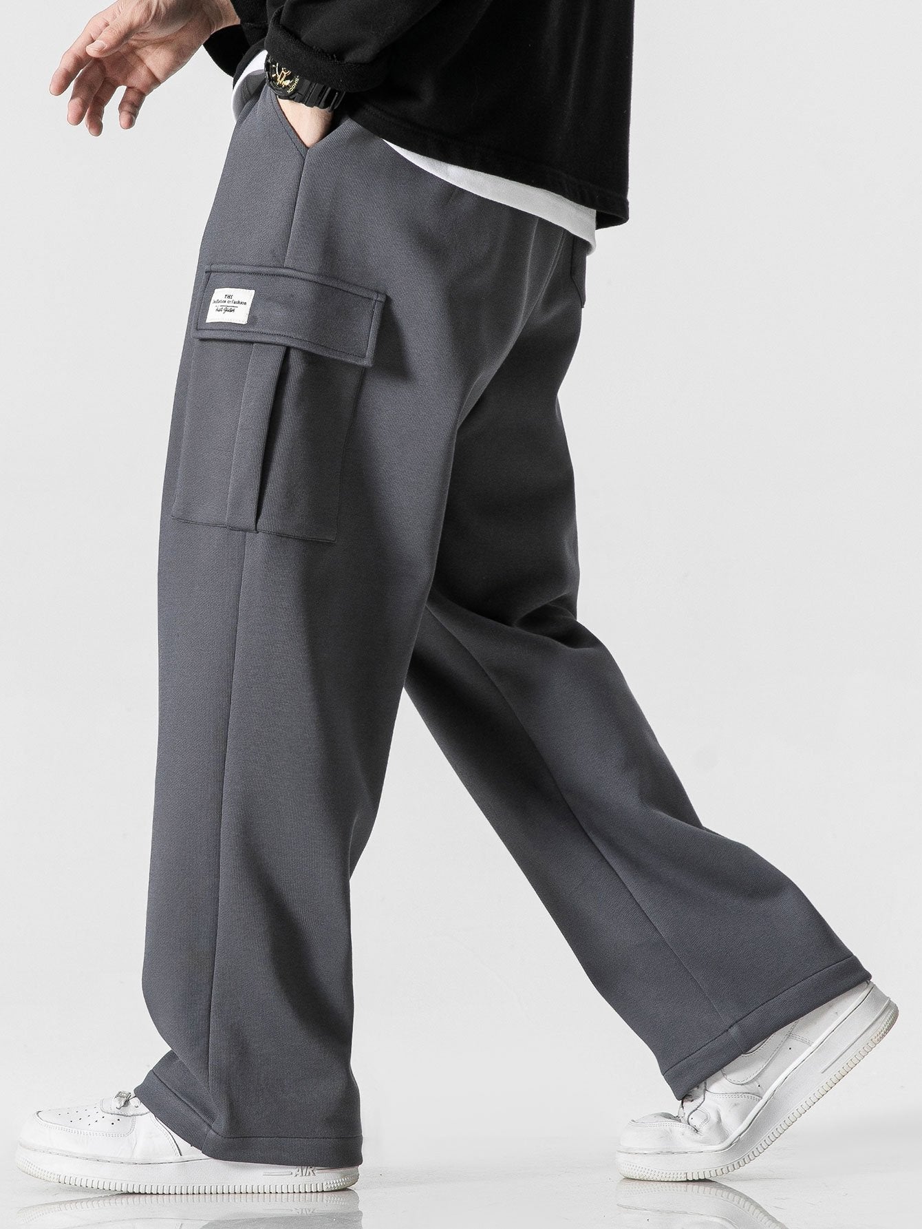 Relax Fit Straight Leg Jersey Cargo Pants