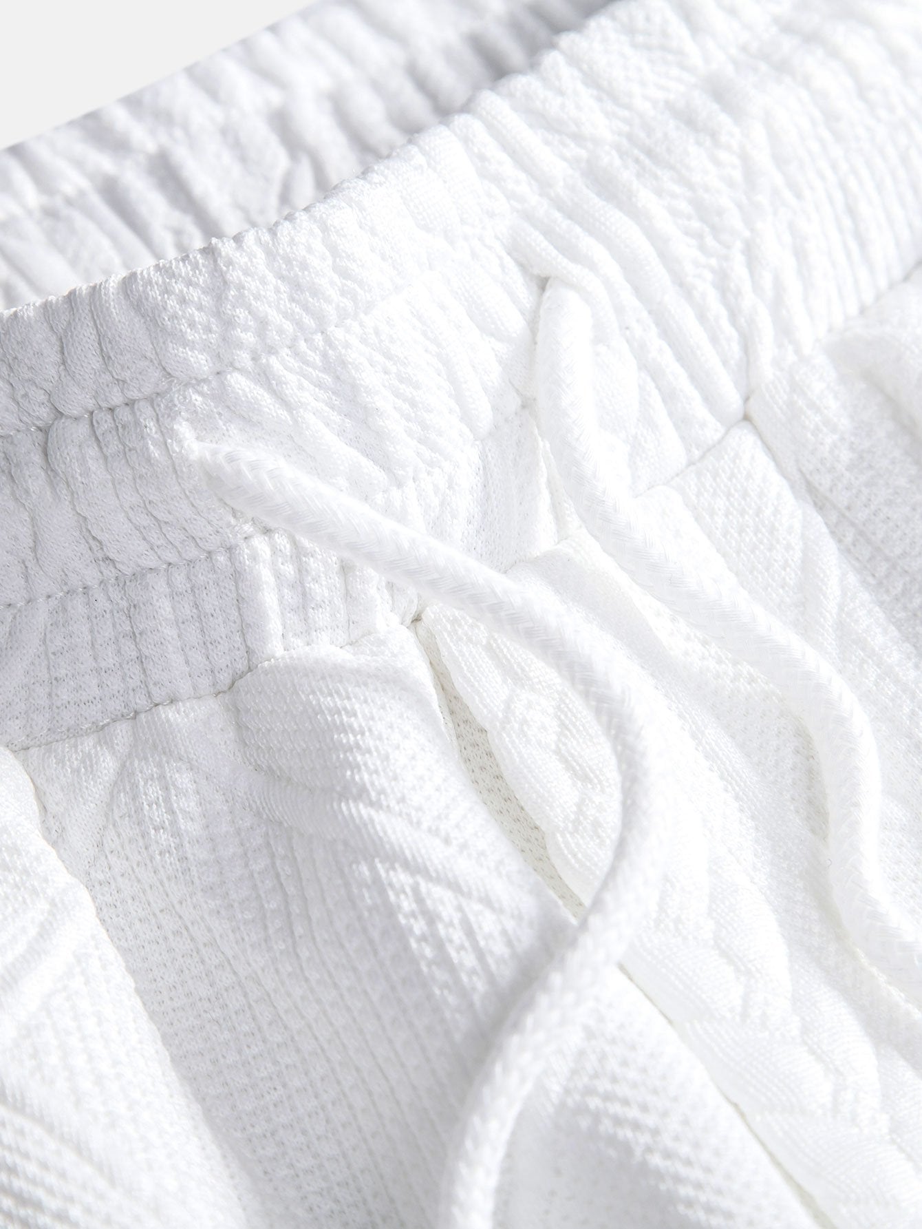 Geometric Jacquard Drawstring Shorts