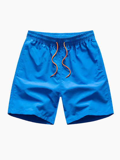 Regular Fit Palm Trees Silhouette Print Cotton T-Shirt & Swim Shorts