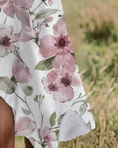 Casual Round Neck Printed Dress