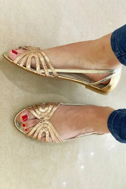Giada metallic strappy sandals in Gold