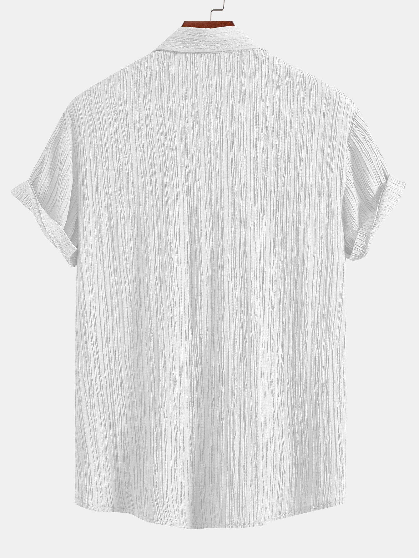 Crinkled Textured Button Up Shirt