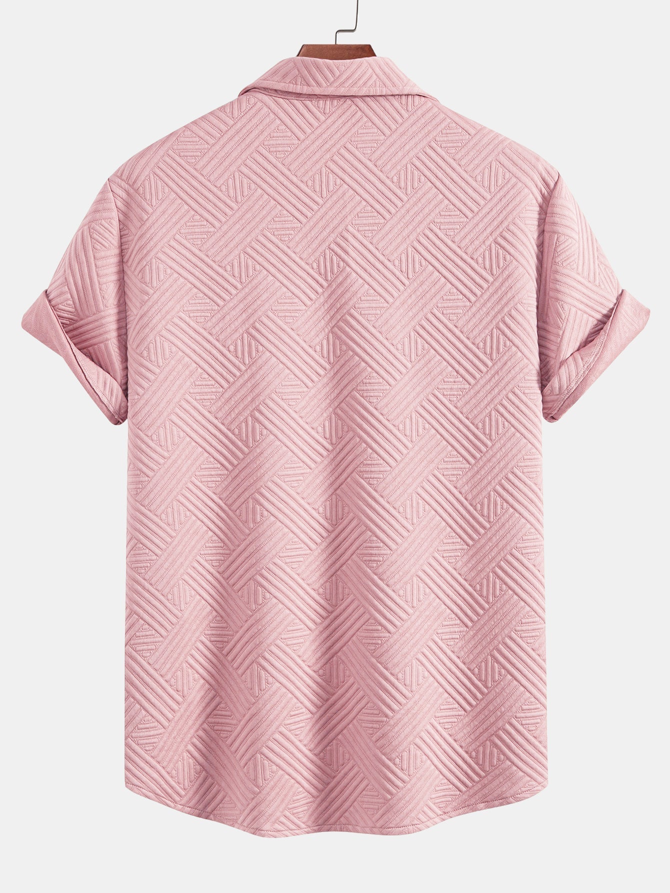 Striped Jacquard Button Up Shirt & Drawstring Shorts
