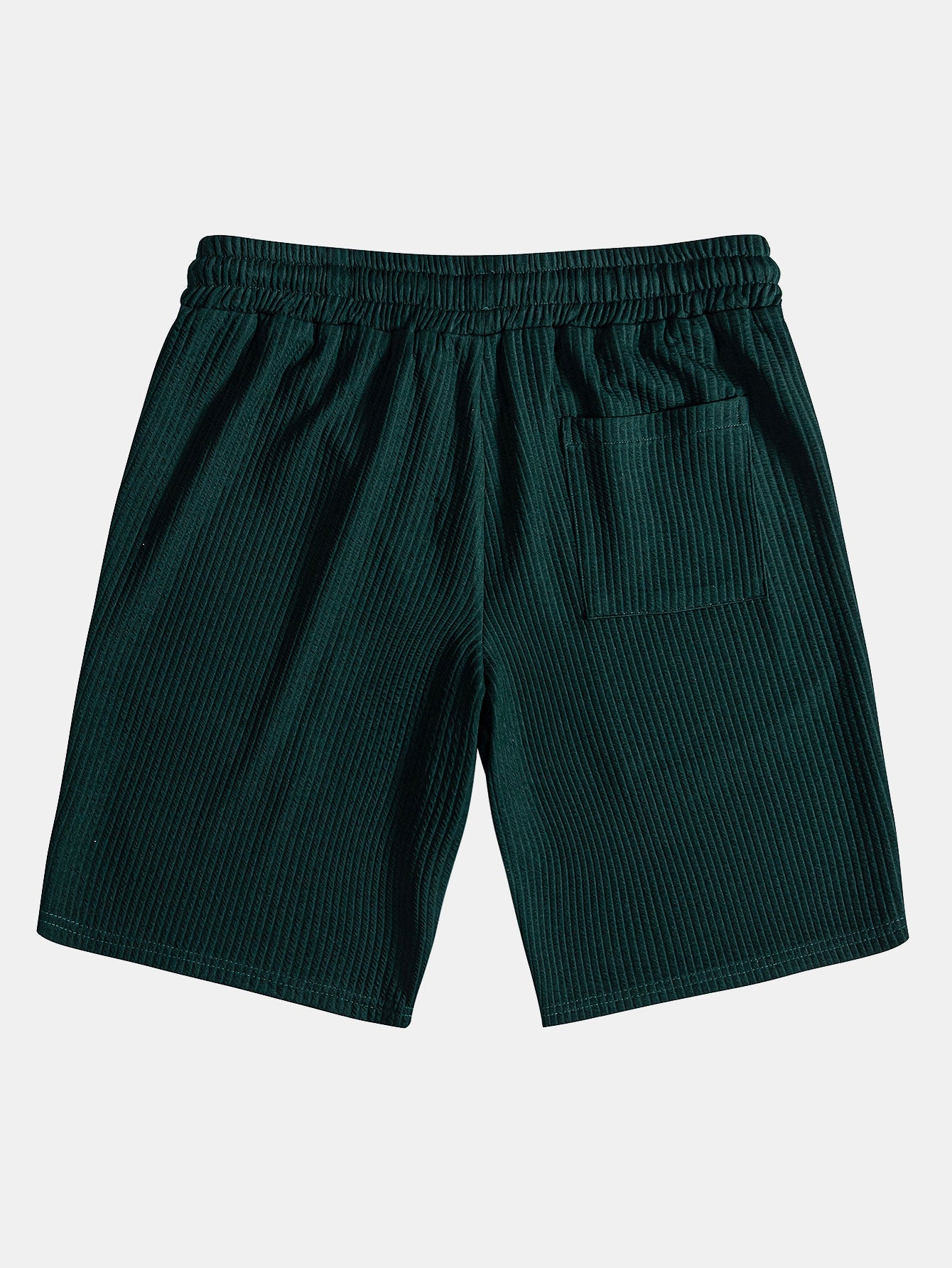 Muscle Fit Ribbed Button Up Shirt & Shorts