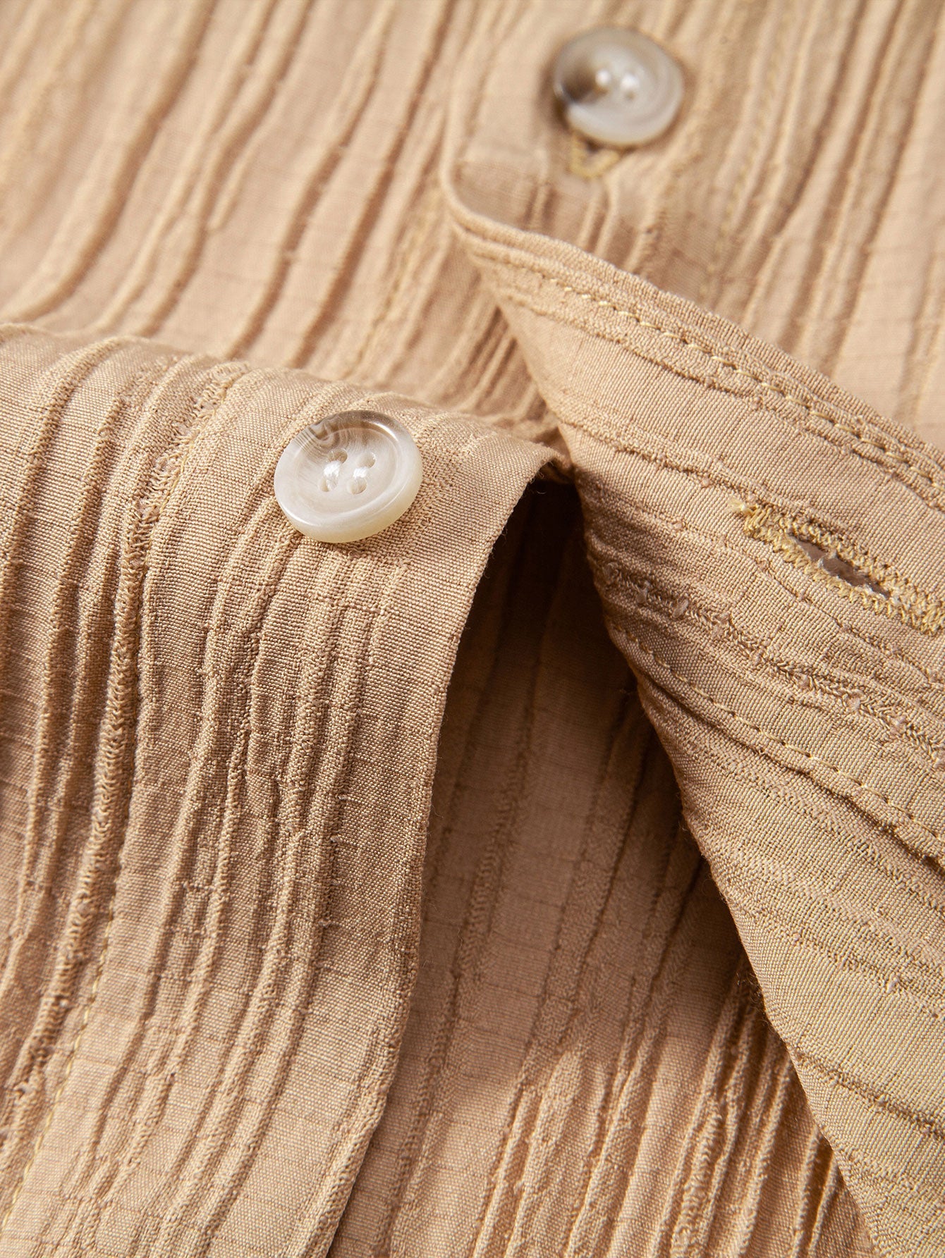 Crinkled Textured Button Up Shirt