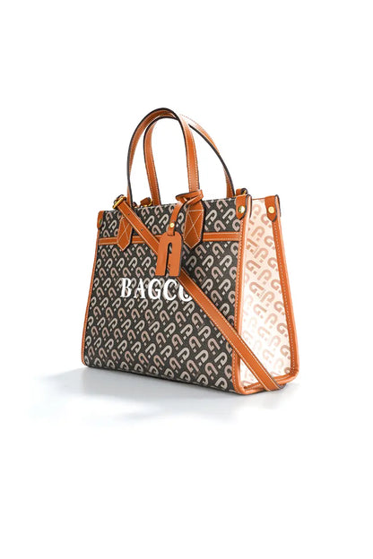 Designer Print Crossbody Tote Handbag