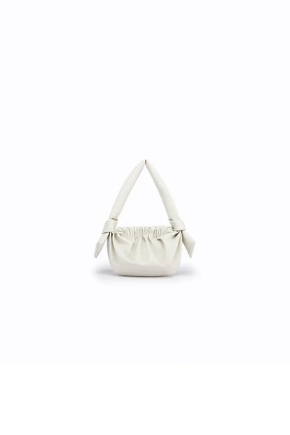 Leather Cloud Bag with Bow Detail