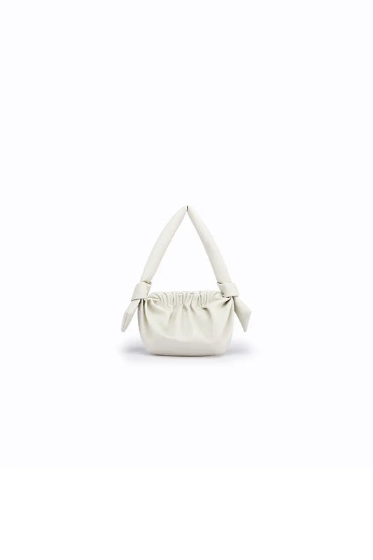 Leather Cloud Bag with Bow Detail