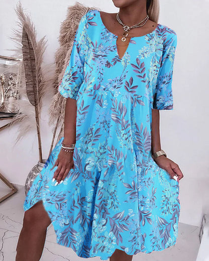 Floral Print Shift Dress